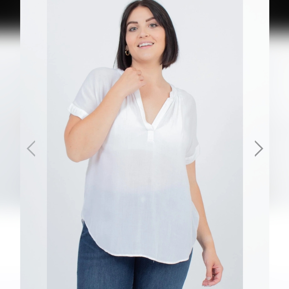 Torrid White Sheer Blouse size 0/ L/ 12